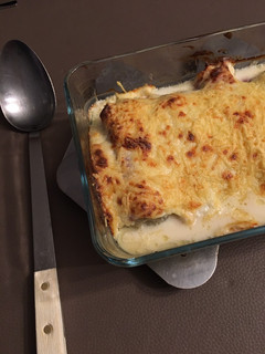 Une photo de Gratin de jeunes pousses d’endives au jambon