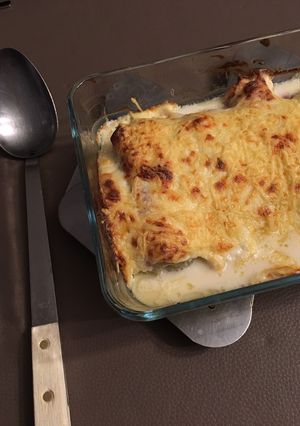 Une photo de Gratin de jeunes pousses d’endives au jambon