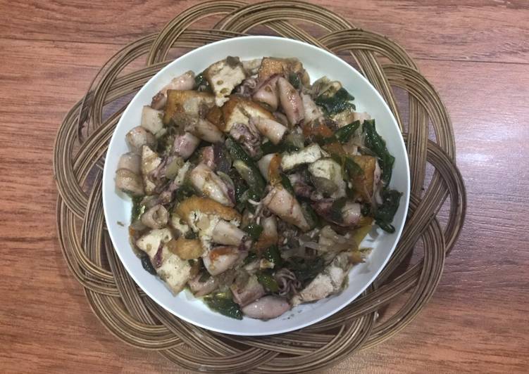 Resep Tumis Cumi Asin + Tahu Coklat Cabai Ijo, Enak Banget