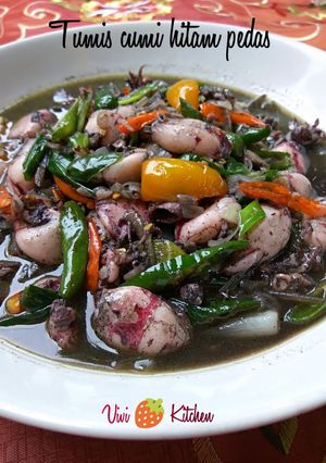 Foto resep Tumis cumi hitam pedas