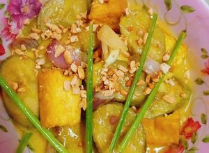 Hình của món Chuối xanh rim cốt dừa.