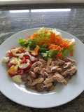 Salada de cogumelos com cavala