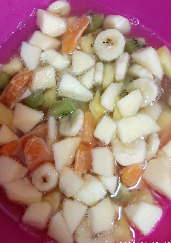 Una foto de Macedonia de frutas