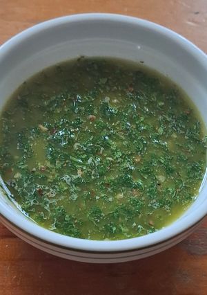 A picture of Cilantro and Olive Oil Marinade for Any Protein.