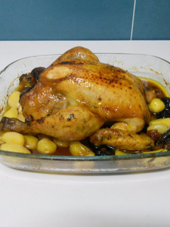 Una foto de Pollo de corral relleno