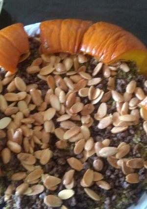 صورة لوصفة رز مشكل داخل حبة القرع