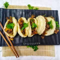 Bao Bun with mushroom filling A picture of Bao Bun with mushroom filling.