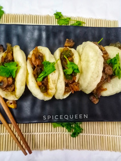 A picture of Bao Bun with mushroom filling.