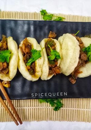 A picture of Bao Bun with mushroom filling.