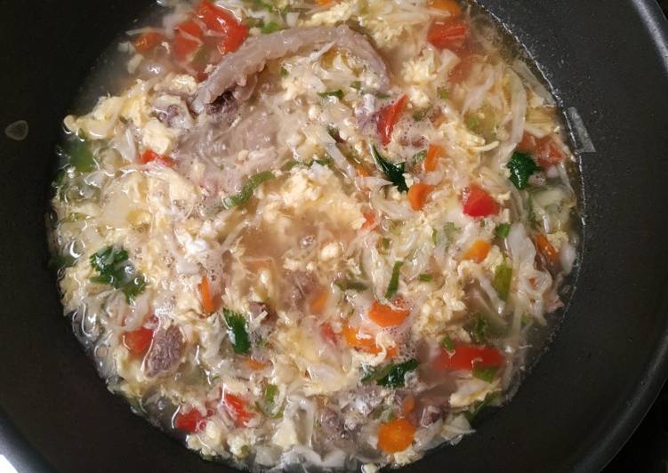 Resep Scrambel egg &amp; beef soup, Menggugah Selera