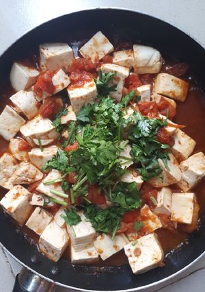 Hình của món Đậu hủ non sốt cà chua.