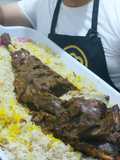 فخدة جدي كاملة (ربع جدي) مع الارز البسمتي والدقوس 😋