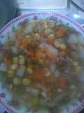 Sudado de verduras con tripa