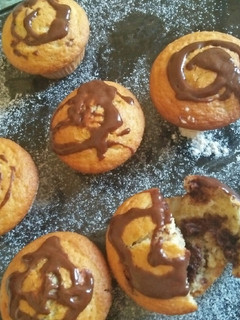A picture of My loaded chocolate chunk muffins.