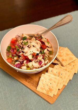Una foto de Ceviche de champiñones
