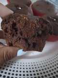 Magdalenas de choco y nuez con corazón de dulce de leche