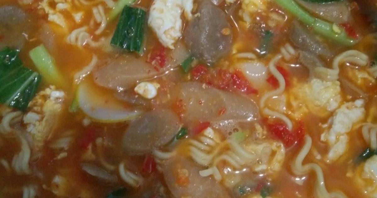 Resep Seblak Campur Baso Sosis Krupuk Mie Telur Sayur Oleh Indah