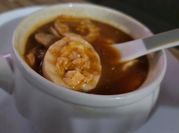 A picture of creamy chicken soup
