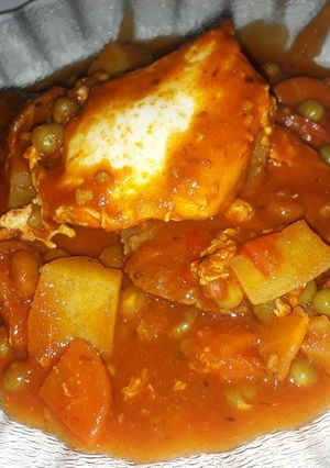 Una foto de Bife a la criolla con huevo frito