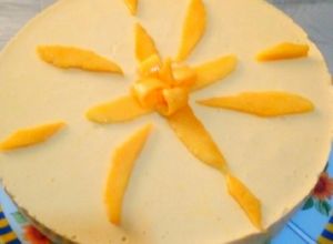 Una foto de Pay de mango frío