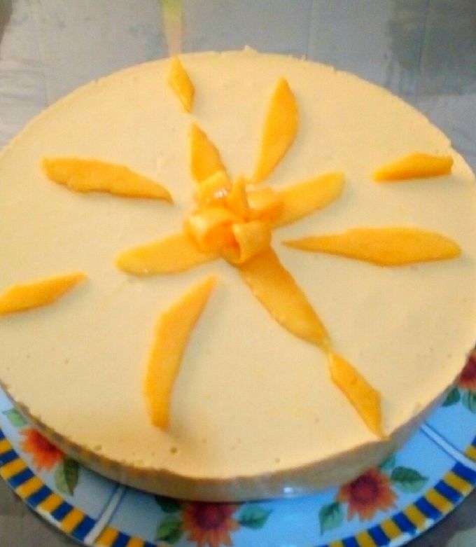 Una foto de Pay de mango frío