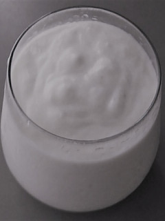 A picture of Banana smoothie with coconut milk.