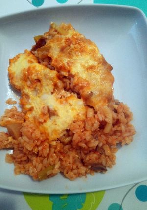 Una foto de Arroz meloso con costra