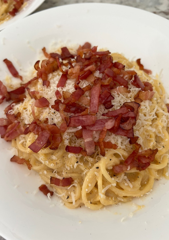 Una foto de Pasta carbonara auténtica