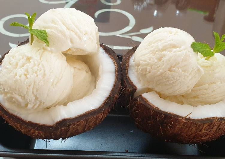 How to Make Homemade Tender Coconut Ice cream