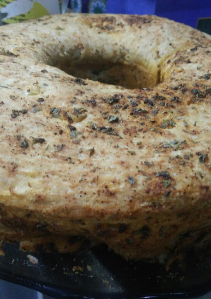 Una foto de Pan de cebolla en molde con harina Pureza y cubierta saborizada
