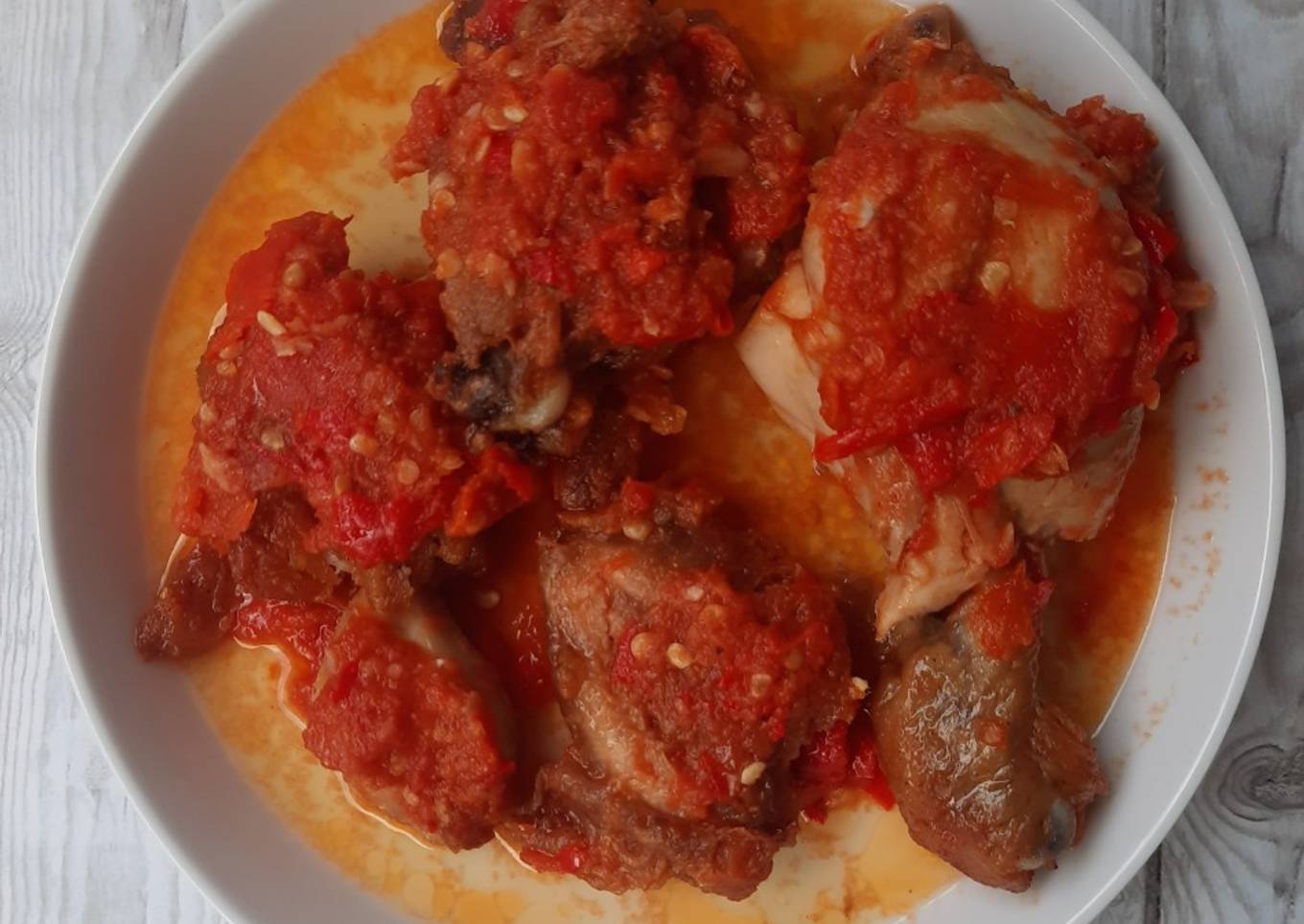 Ayam penyet sambal gledek