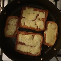 Cheese on eggy bread (French Bread) A picture of Cheese on eggy bread (French Bread).