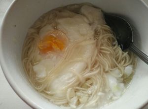 Foto resep Mie swa, telur setengah matang