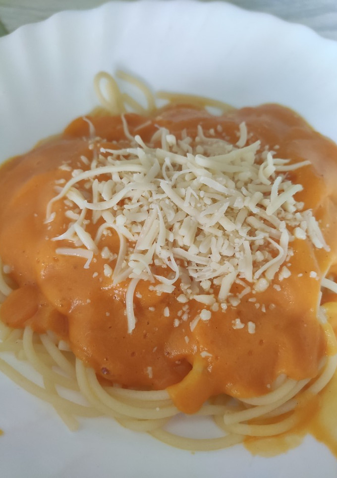 Una foto de Spaghetti con salsa de calabaza