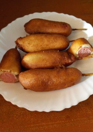 A picture of Corn dogs.