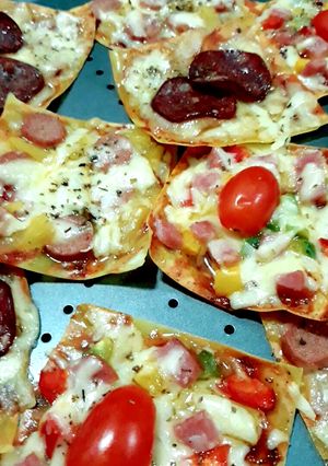 รูปของ เกี๊ยวพิซซ่า/แผ่นเกี๊ยวพิซซ่า wonton pizza