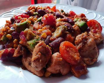 Latest Recipe Mexican HoneyLime Chicken Sweet Potato and Red Bean skillet Practical Delicious