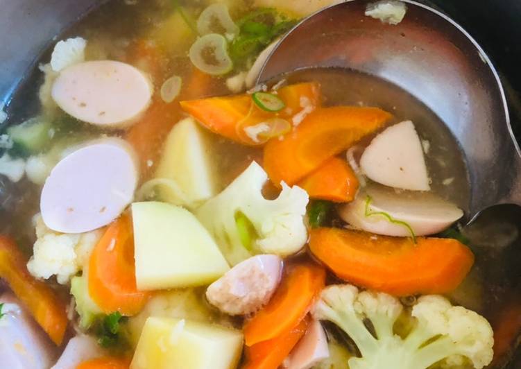 Bahan meracik Sup tanpa ayam simple yang nikmat