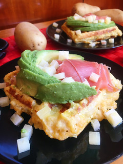 Una foto de Gofres de tortilla de patatas