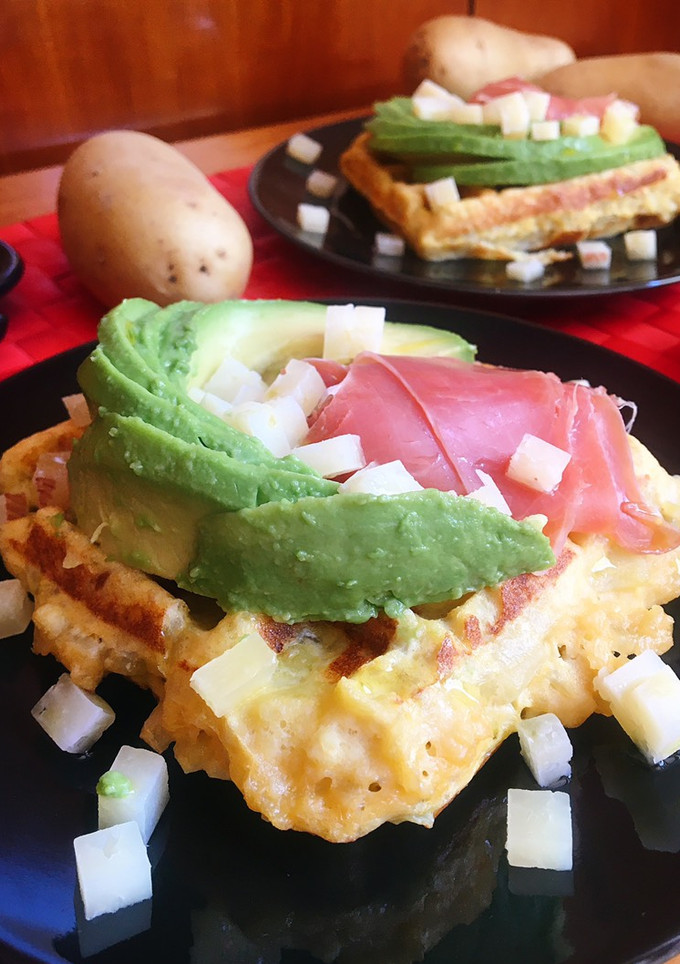 Una foto de Gofres de tortilla de patatas