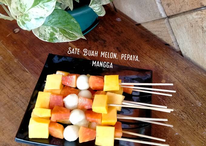 Resep Sate Buah Melon, Pepaya, Mangga Resep Sate Buah Melon, Pepaya, Mangga