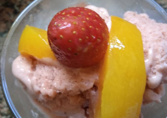 Helado De 🍑🍑Duraznos Y 🍓🍓 Frutillas🍑🍓🍑🍓🍑🍓🐞💫 🐞💫 🍑 Receta De Marion Magro ...