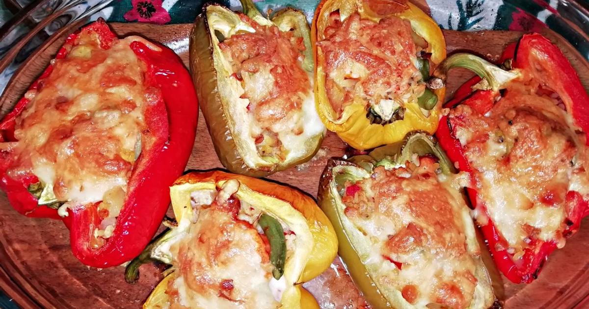 Minimális CH ! Kaliforniai paprika bulgurral, zöldségekkel töltve