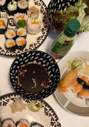 Une photo de Sushis au thon moutarde piment habanero