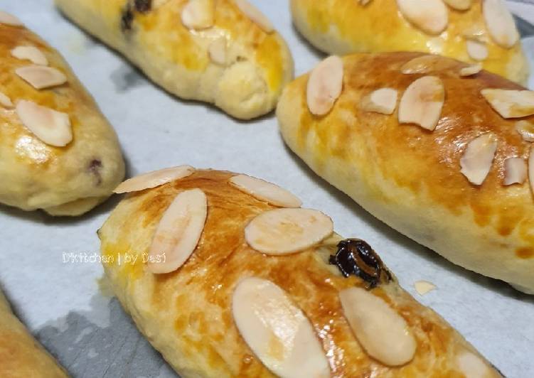 Langkah mengolah Raisin bread roll (tanpa ulen) legit