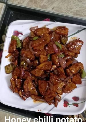 A picture of Honey chilli Potato.