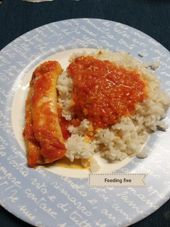 Una foto de Lomo de bacalao en salsa de tomate casera