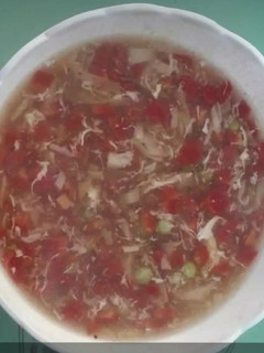 A picture of Chicken vegetables soup.
