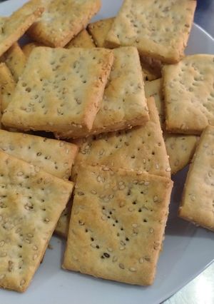 Una foto de Galletas Crackers de sésamo