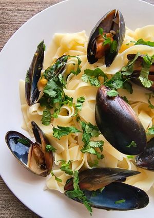Una foto de Fettuccini con choritos